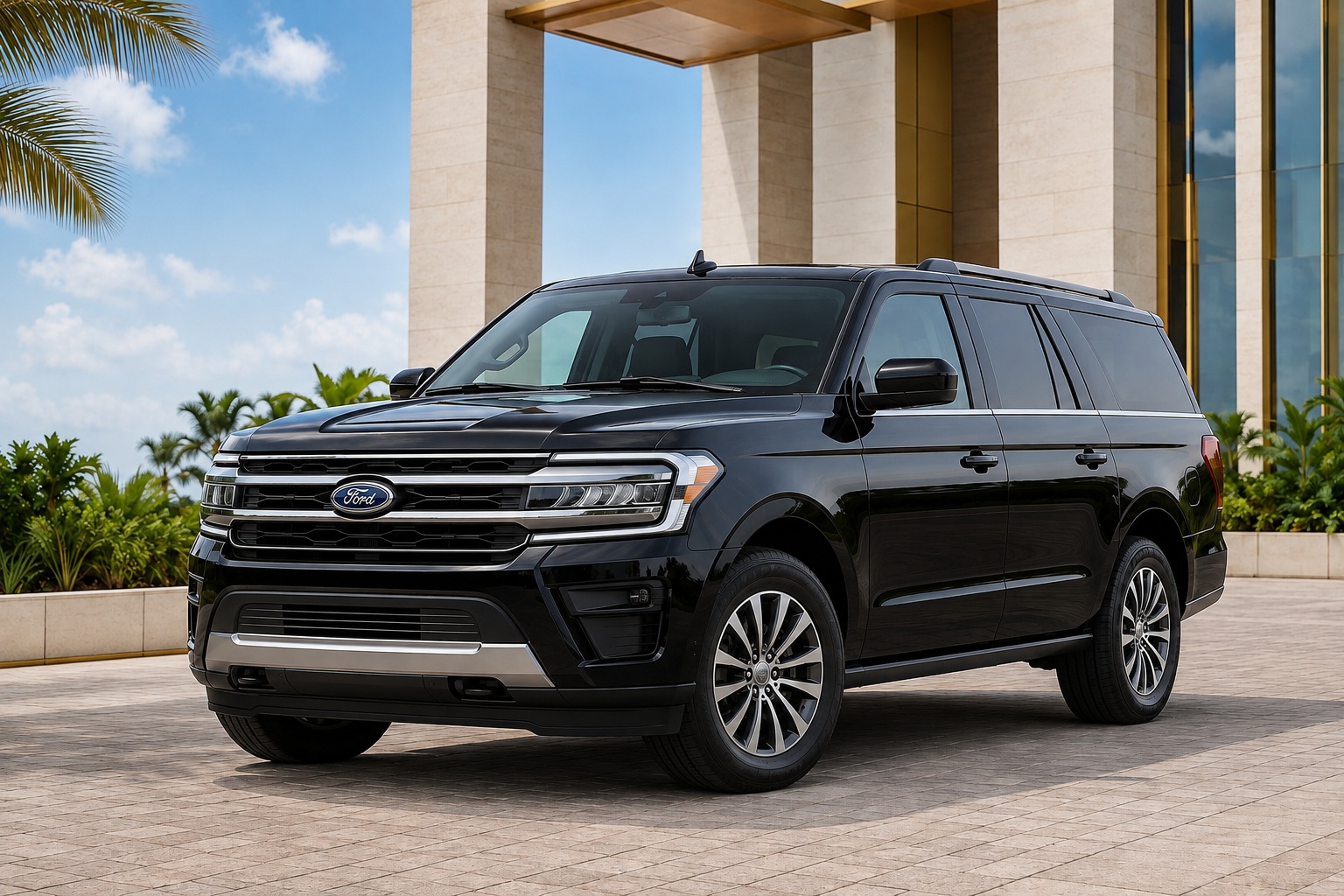 Black Ford Expedition SUV for private Miami airport transportation